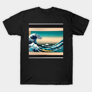 Elegance Meets Nature - A Stunning Ukiyo-e Sunset Wave T-Shirt